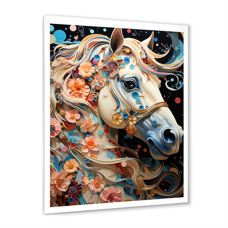 «Xherald Carousel Whirling Wonder Pointillism I», reproduction d'art sur toile, H 40 po x l 30 po x P 1,5 po