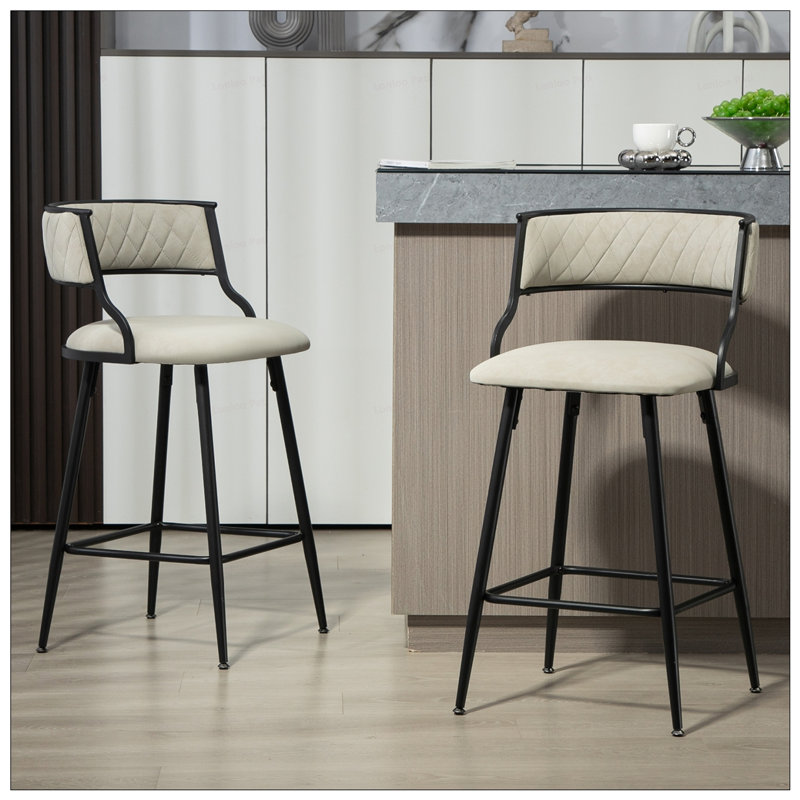 Tabourets de bar en polyuréthane, Beige