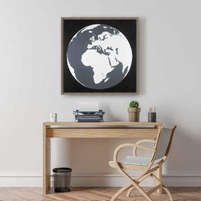 Scenic Earth Astronomy Canvas | Blue Framed Space Home Decor