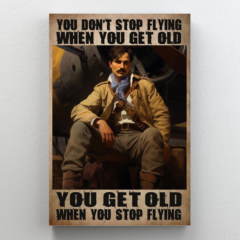 Impression sur toile, "Khayden You Get Old When You Stop Flying On", H 36 po x l 24 po x P 1,25 po