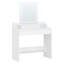 Dressing Table with LED Lights, Adjustable Brightness and Color, Vanity Table with Mirror, Vanity Desk with 2 Drawers and 2 Open Compartments, Modern, 90 cm Desktop, White 