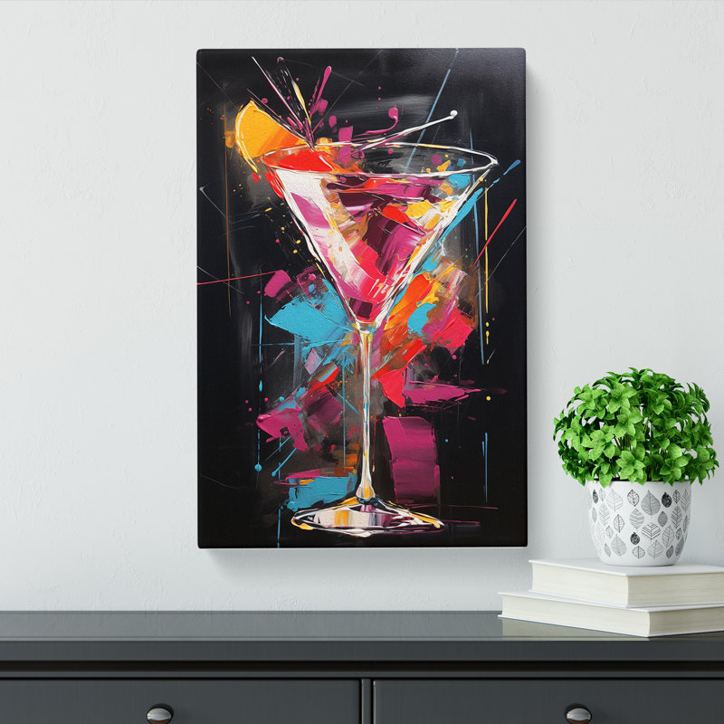 Cocktail Gestural Art - Wrapped Canvas, 50cm H x 35cm W x 3cm D