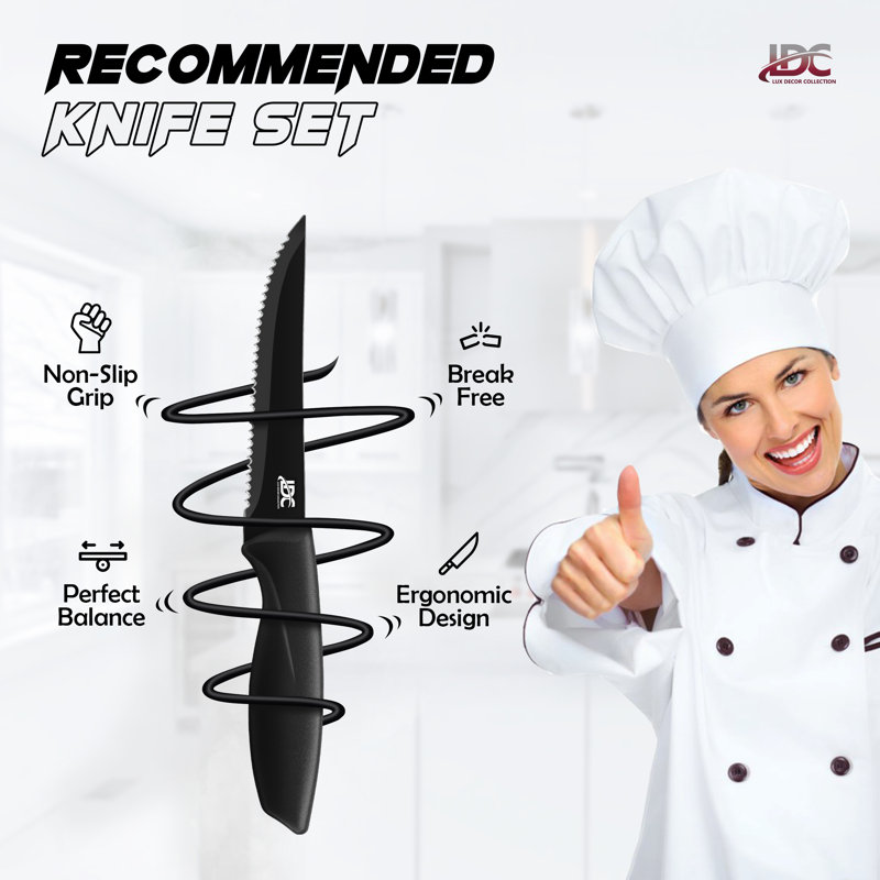 Lux Decor Collection 8 Piece Stainless Steel Steak Knife Set