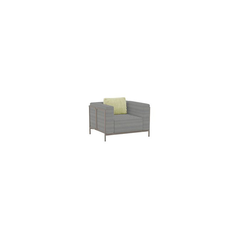 Duval Outdoor Lounge Chair, Gray Cushion/Gray Frame