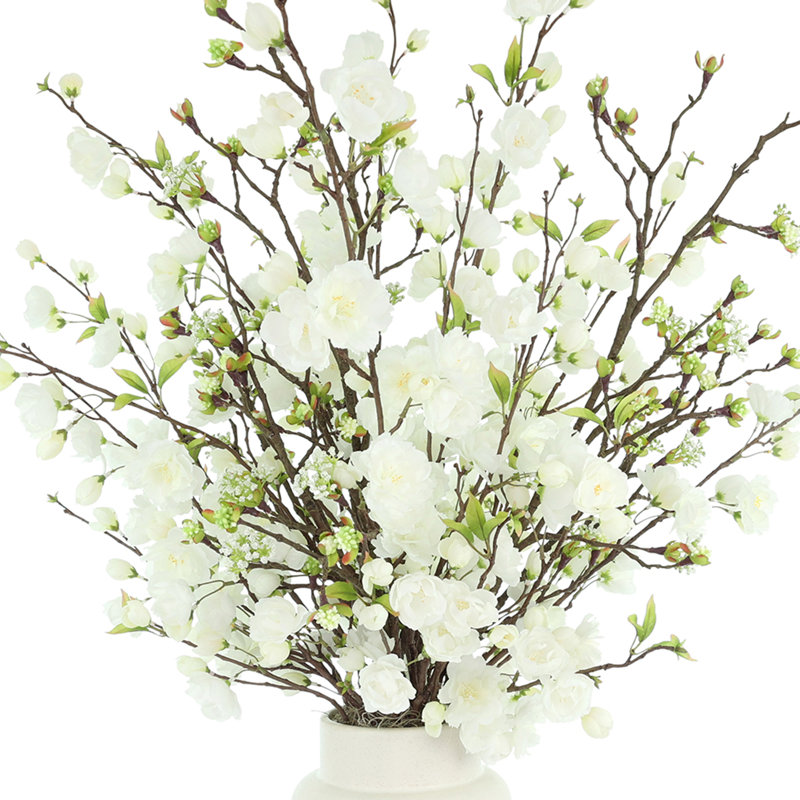 Organic Modern Cherry Blossom Arrangement, 45" H x 27" W x 27" D