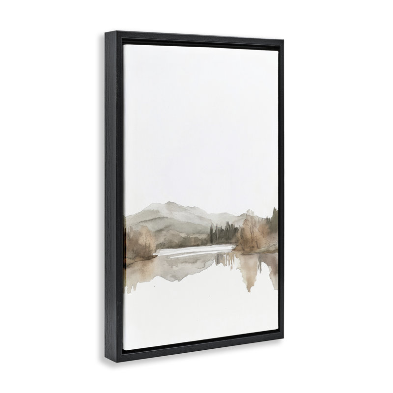 Cadre flottant en lac doux, conçu par Mona Grace, Cadre flottant noir de jais, H 25 po x l 17 po