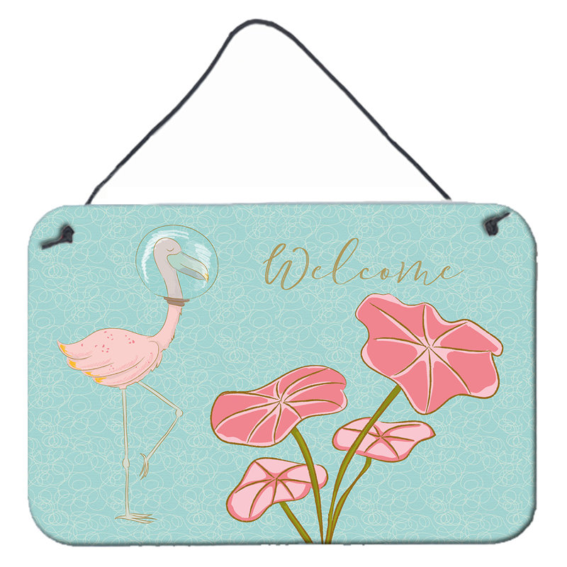 Décoration murale "flamant rose welcome" prints