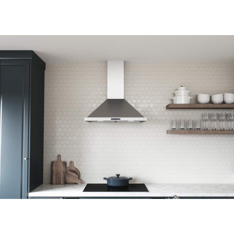 Hotte murale Zephyr Ombra 36 pouces 600 CFM, Argent argent