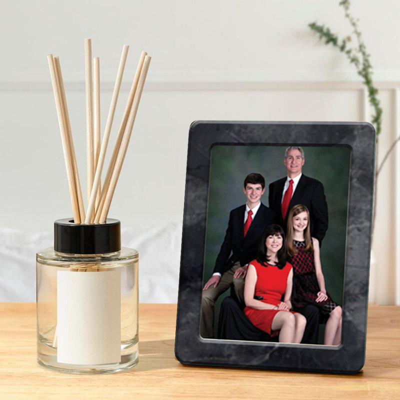 Black Marble Picture Frame, 4x6 Inches, Desktop Photo Display