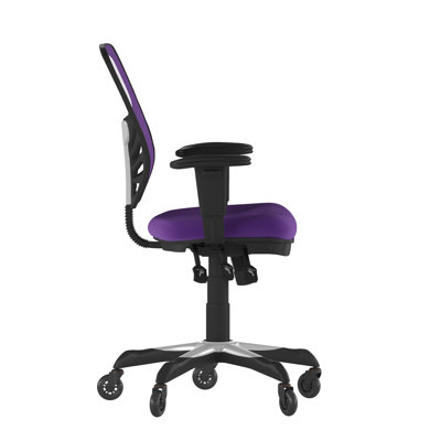  Mid-Back Ergonomic Multifunction Mesh Chair with Polyurethane Wheels
