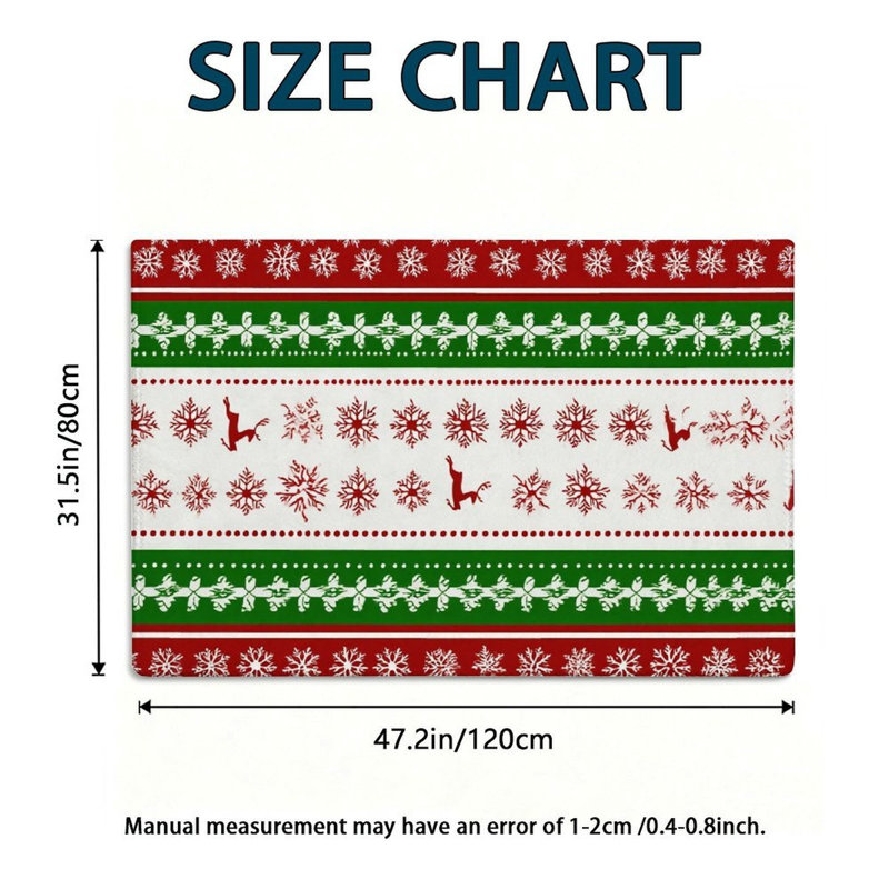 Tapis décoratif à rayures tricotées de Noël pour la cuisine 47' x 31'