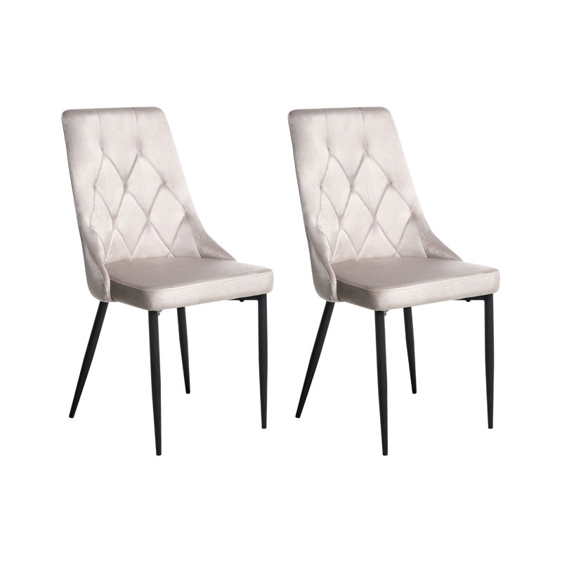 Set of 2 Dining Chairs AVENIR Velvet , Beige