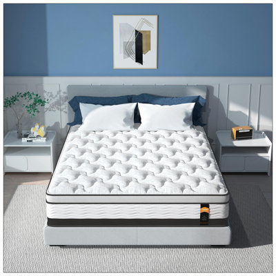 14 Inch Hybrid Mattress In A Box, Cooling Gel Infused Memory Foam And Pocket Spring Mattress, Medium Firm