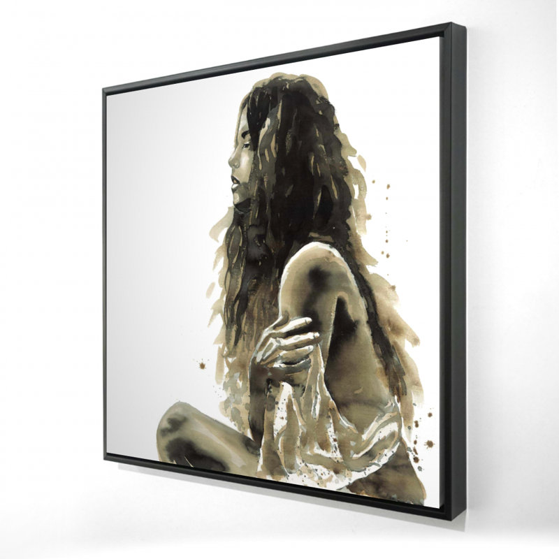 Femme en sépia, reproduction sur toile, H 48 po x l 36 po