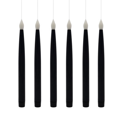 Battery Operated Hanging Black Taper Candles - 6 Count