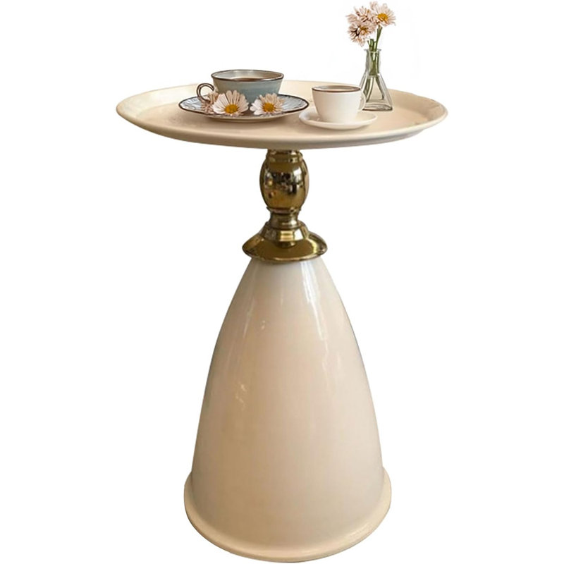 Table d'appoint ronde avec table d'appoint moderne et petite table d'appoint, Blanc