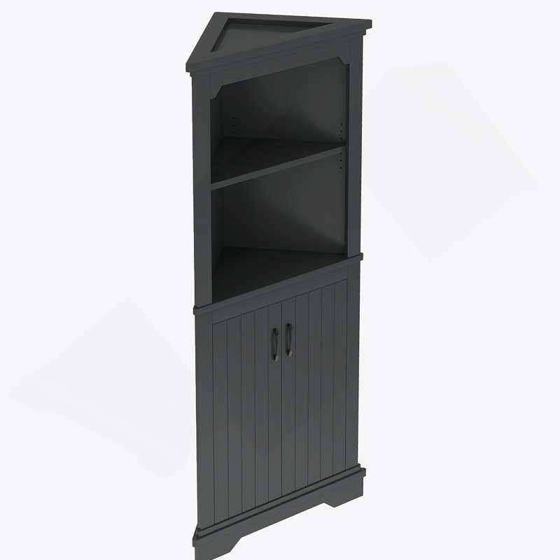 Armoire d'angle polyvalente avec portes convenant au salon, à la salle de bain, à la salle à manger ou à la cuisine, idéale pour optimiser l'espace