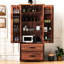 Armoire de cuisine 71 po avec 2 grands tiroirs, armoire autoportante à texture gaufrée avec 8 tablettes de porte et 3 tablettes pour cuisine, salle à manger, salon, buanderie, brun-734934764