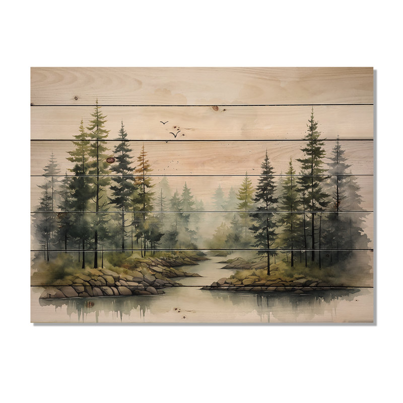 Tranquil Forest Oasis III sur bois, H 30 po x l 40 po x P 0,78 po