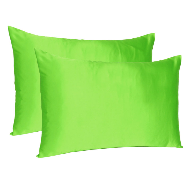 Taie d'oreiller en satin , Standard, Vert vif