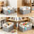 4 Pack 11" X 11" X 11" Foldable Canvas Storage Cubes, Collapsible Linen Fabric Bins With Handles, Cube Organizer Baskets Compatible With Kallax Shelves For Home Organization
