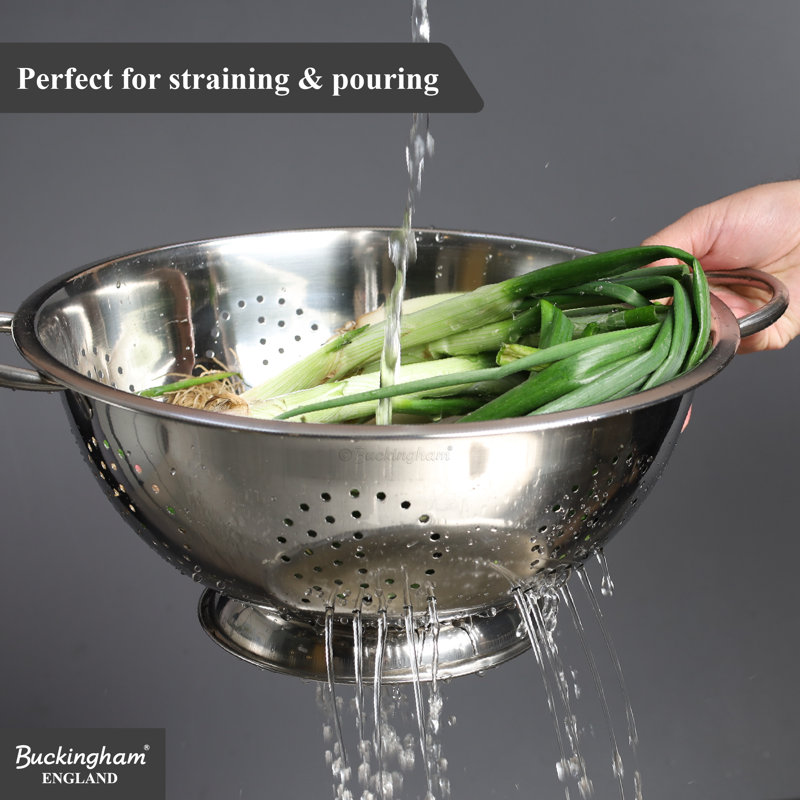 Buckingham Stainless Steel Deep Colander Strainer, 34 cm 