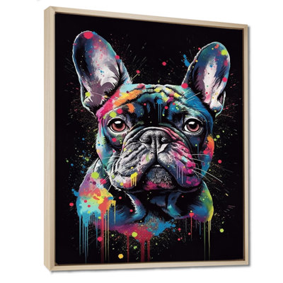 Portrait de bouledogue noir et bleu - impressions de carlin