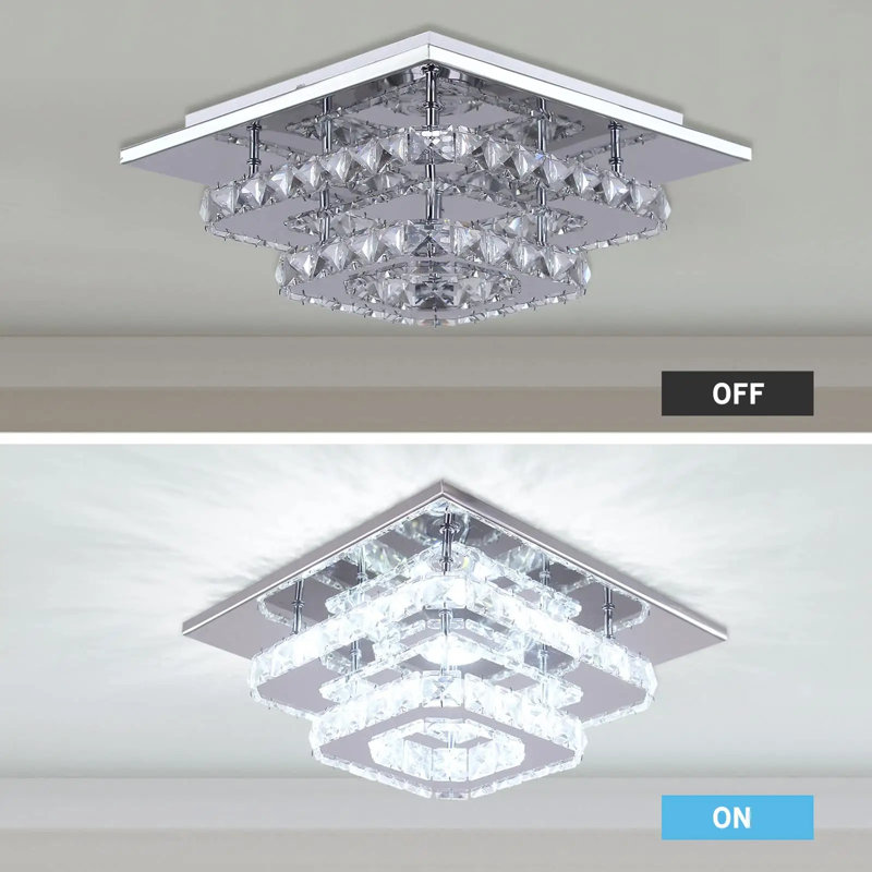 Mini Pendant Light LED Crystal Pendant Light 2-Layer Embedded Pendant Light