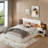 Wooden Floating Platform Bed With Led Lights And Built-in Nightstands-1579754335-1579754334