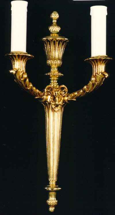 Cowie Candle Wall Light, French Gold with brown patina