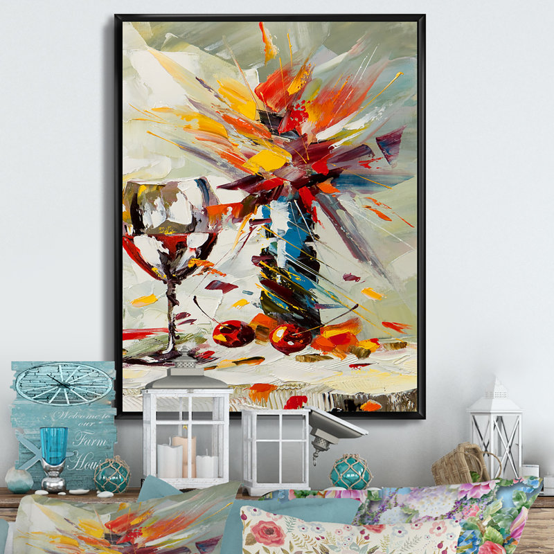 Bouquet rétro de fleurs III - on, H 40 po x l 30 po x P 1,5 po, Toile avec cadre flottant noir