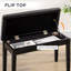 HOMCOM Classic Piano Bench Stool, PU Leather Padded Keyboard Seat Black