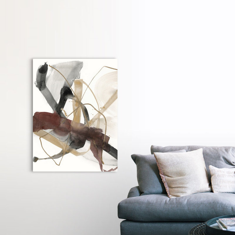 «Bourgogne Interjection I» par Jennifer Goldberger - reproduction d'art, Toile tendue, H 40 po x l 30 po, Sans cadre