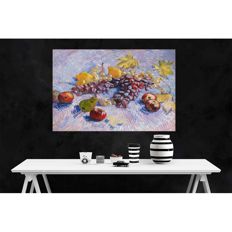 Apples, Pears, Lemons And Grapes by Vincent Van Gogh - Wrapped Canvas Painting, 40cm H x 60cm W x 18cm D