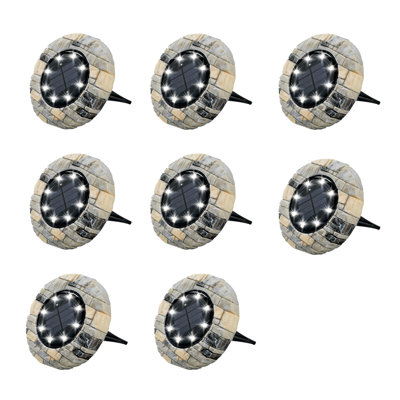 Polyresin Low Voltage Solar Powered Integrated LED Concrete Pathway Light Pack