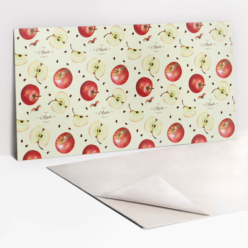 Self Adhesive Vinyl Splashback Wall Panel Sticker Tile Peel Stick 100x50 cm Red apples