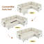  Canapé-lit modulaire en U avec rangement, ports USB et porte-gobelets, lit convertible pour le salon, beige-540563480