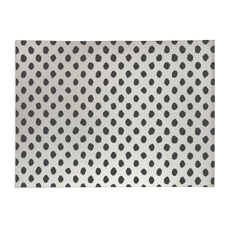 Large Dot Kids Play Mat, Rectangle 48" x 72", Ivory/Charcoal