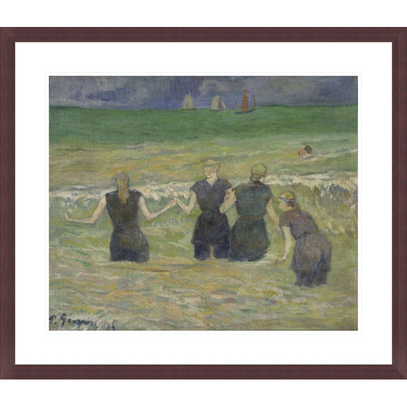 «Women Bathing» par Paul Gauguin - Estampe numérique encadrée, H 23,5 po x l 27,15 po