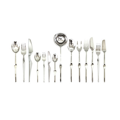 Ergonomica Flatware Set with H/H Knives - 113 Pieces - Stainless Steel
