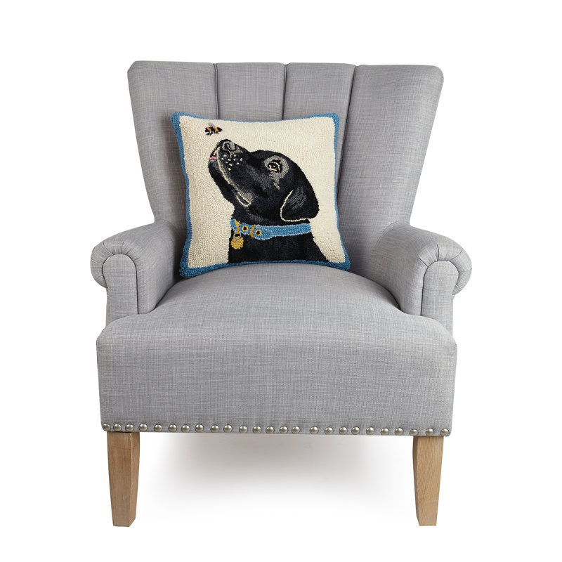 Coussin en laine / coton Lab with Bee Hook