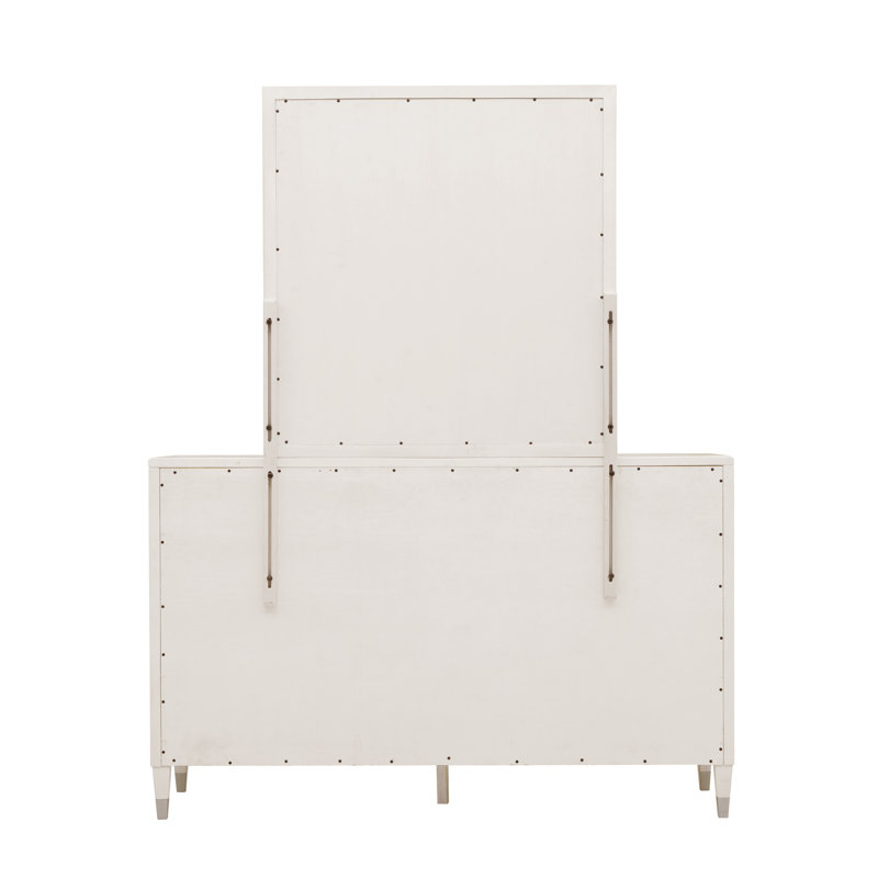 Beige Transitional Rectangular Dresser Mirror