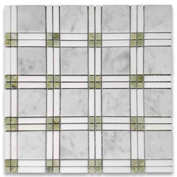 12" x 12" Marble Grid Mosaic Wall & Floor Tile