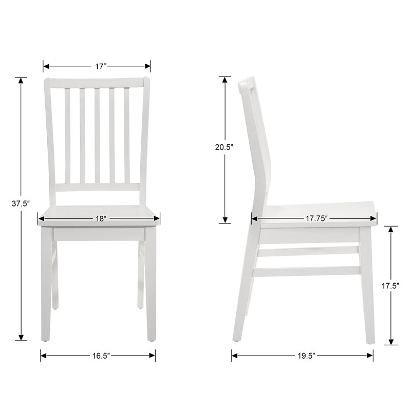 5-Piece Dining Table Sets Modern Wooden Table & Kendig Slat Back Dining Chairs For Home, Kitchen, Dining Room, White