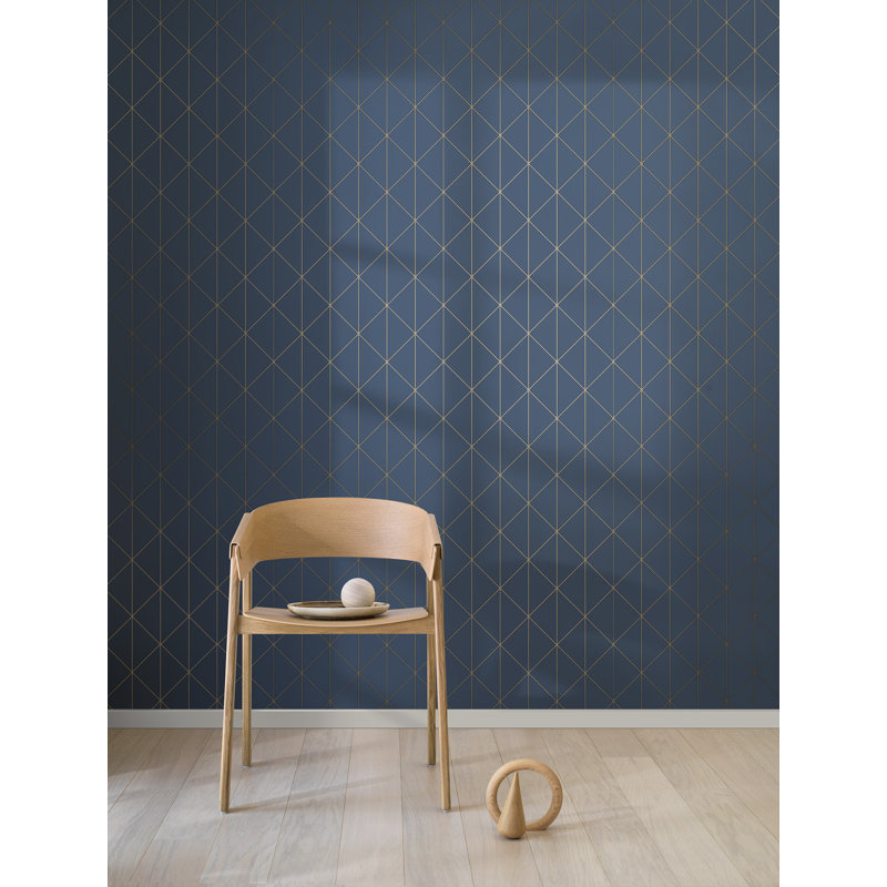 Boråstapeter Diamonds Wallpaper, Navy/Gold