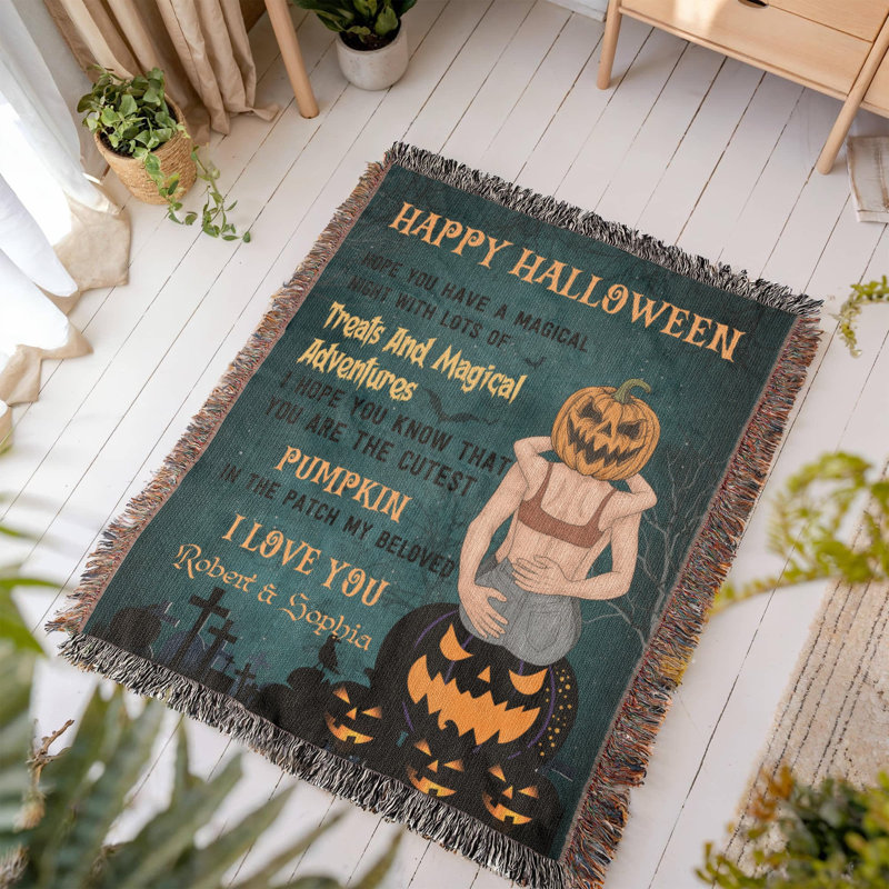 Couverture personnalisée Halloween Love, 50 po x 60 po