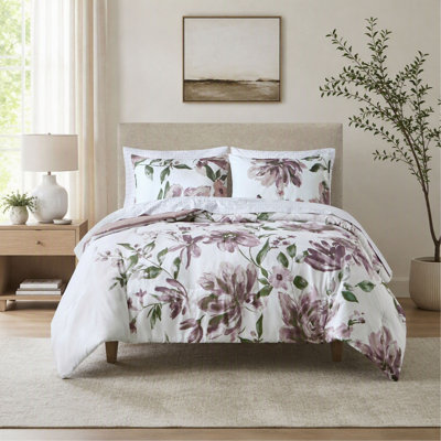 Ensemble d'édredon à motif floral avec draps