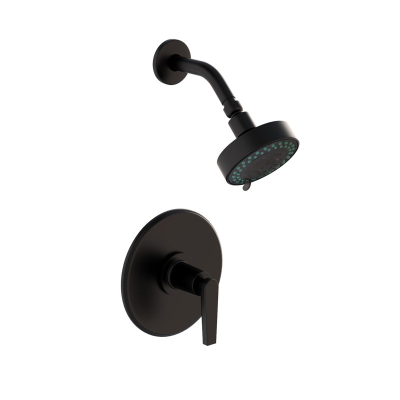 Dorrance Balanced Pressure Shower Trim Set with Shower Head, Flat Black