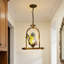 Luminaire suspendu en vitrail papillon de 41 po de hauteur, cadre en fer bronze antique, ampoule E26 chaude incluse