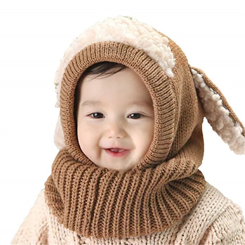 Bonnet tricoté pour enfants, Brun